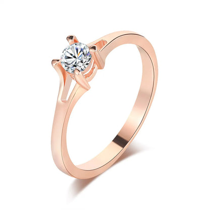Classic Wedding Rings For Women Forever Simple Six Claws Zirconia Fashion Solitaire Engagement Marriage Gift Ring Jewelry KCR033