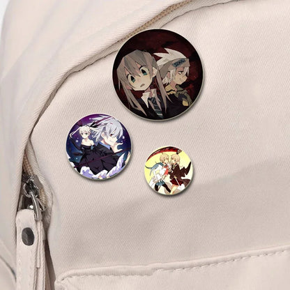 32/44/58MM Anime Soul Eater Pins Thompson Patricia Evans Soul Eater Albarn Maka Figure Icon Brooches Badge for Backpack Clothes