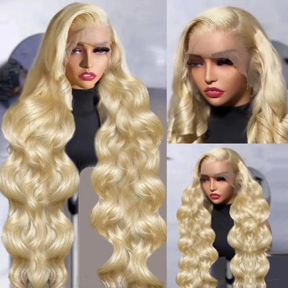 613 Honey Blonde Body Wave 13x6 Lace Front Wig – Natural Hairline with Baby Hair, 230%