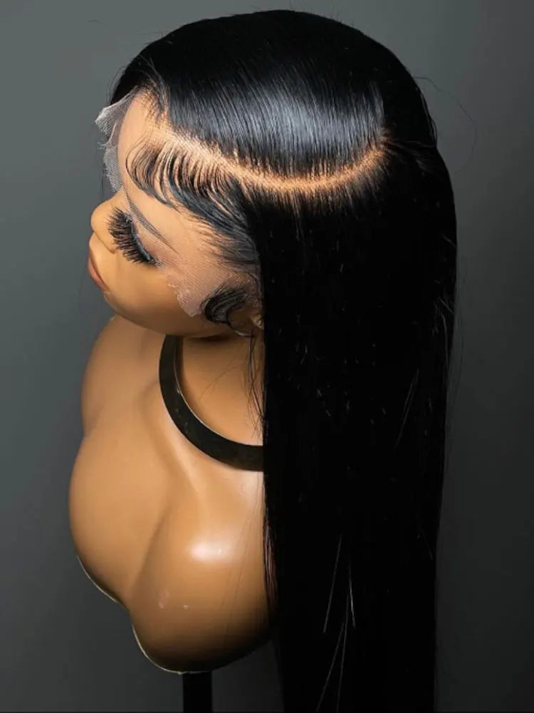 Black Bone Straight HD Lace Front Wig – 13x4, 13x6 & 5x5 Glueless, 250% Density