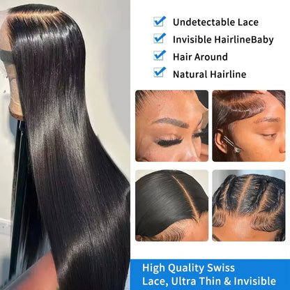 Raw Vietnamese 13x6 HD Full Lace Frontal Wig – Straight Virgin Hair, 250% Density