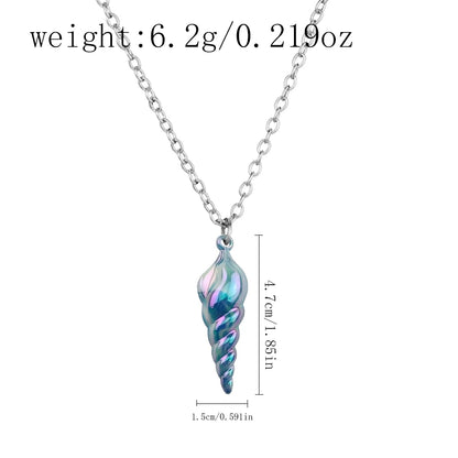 Stardew Valley Mermaid's Pendant Cosplay Necklace Blue Screw Pendant Choker Fashion Collarbone Chain Accessories