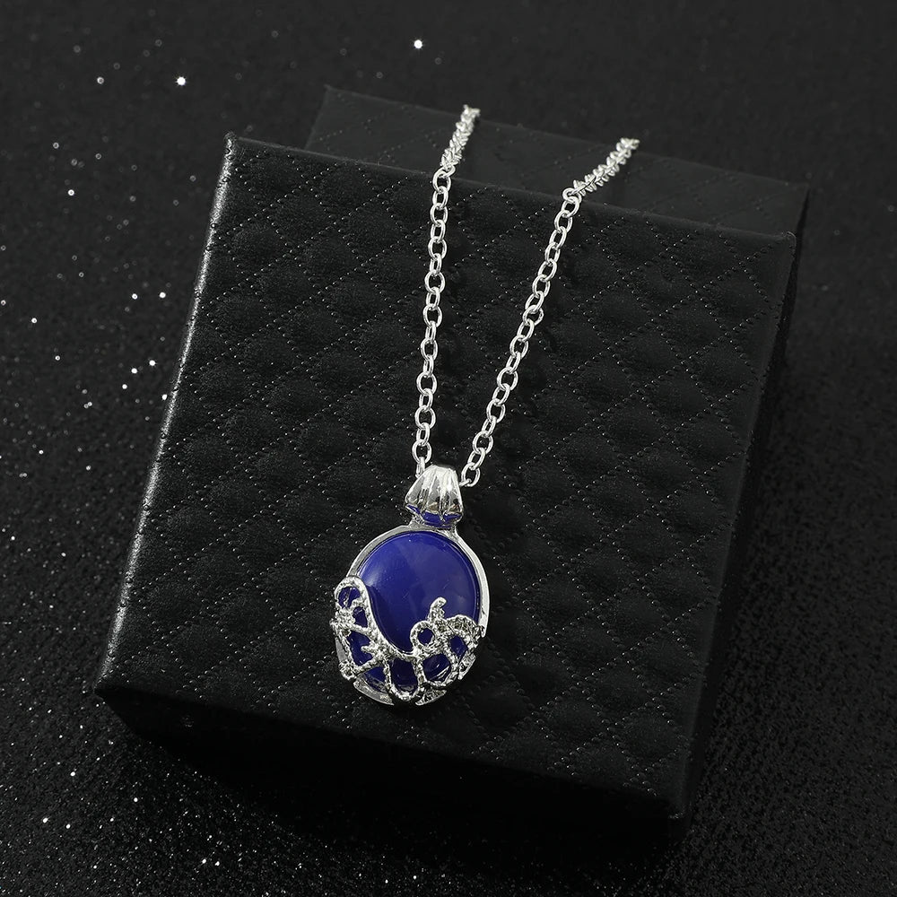 Popular Movie Fashion Necklace Elena Gilbert Vervain Romantic Crystal Pendant Necklace For Women Charm Jewelry Gifts