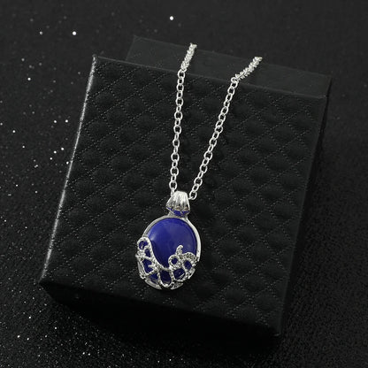 Popular Movie Fashion Necklace Elena Gilbert Vervain Romantic Crystal Pendant Necklace For Women Charm Jewelry Gifts