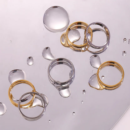 2mm 4mm 6mm Stainless Steel 18K Gold Plated Silver Color Knuckle Rings Lady Minimalist Gold Rings for Women Tarnish Free