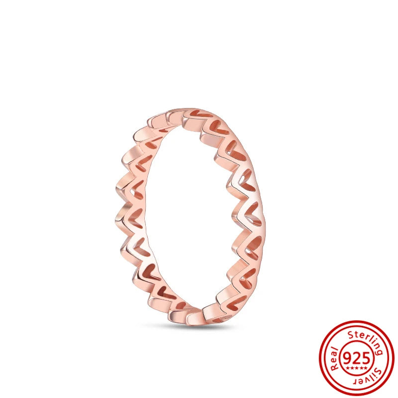 925 Sterling Silver Original Rose Gold Plated Fashion Women Ring Flower Green Zircon Design Jewelry Exquisite Wedding Gift Rings