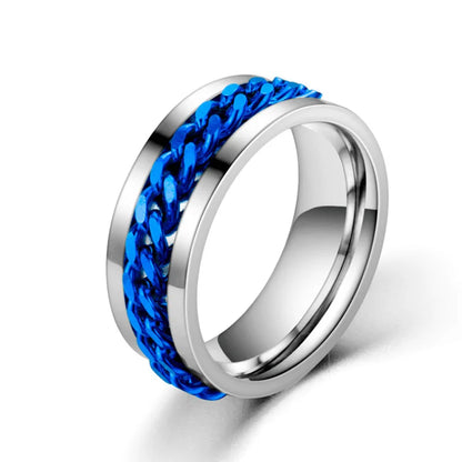 Titanium Steel Rotatable Chain Rings for Men Women Spinner Ring Anti Stress Multifunctional Rings Bottle Opener Ring Club Gift