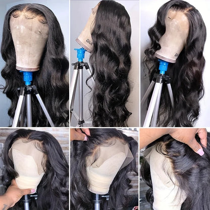 Body Wave 13x6 HD Transparent Lace Frontal Wig – 13x4 & 5x5 Glueless Closure, 30 Inch