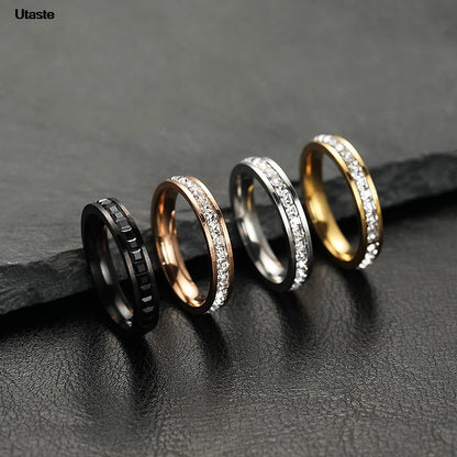 New Minimalist Thin Rings for Women Wedding Brilliant Cubic Zircon High Quality Versatile Female Finger Ring Jewelry