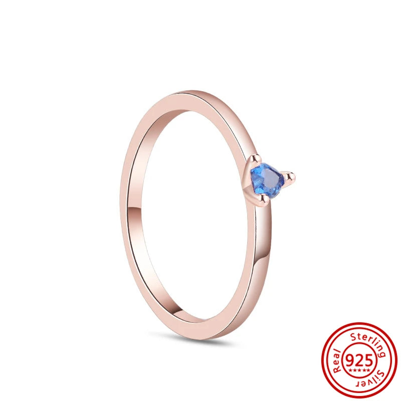 925 Sterling Silver Original Rose Gold Plated Fashion Women Ring Flower Green Zircon Design Jewelry Exquisite Wedding Gift Rings