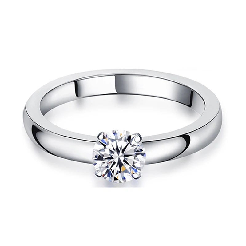 DIY 1.5 CT Solitaire Engagement Rings Wedding Bands Interchangeable Stainless Steel Round Cubic Zirconia Promise Rings for Her
