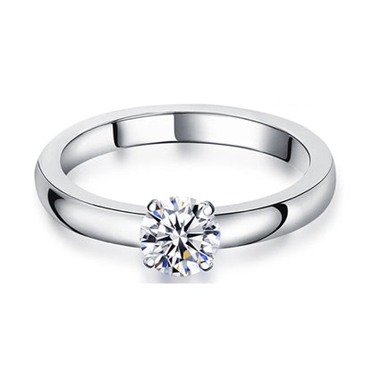 DIY 1.5 CT Solitaire Engagement Rings Wedding Bands Interchangeable Stainless Steel Round Cubic Zirconia Promise Rings for Her