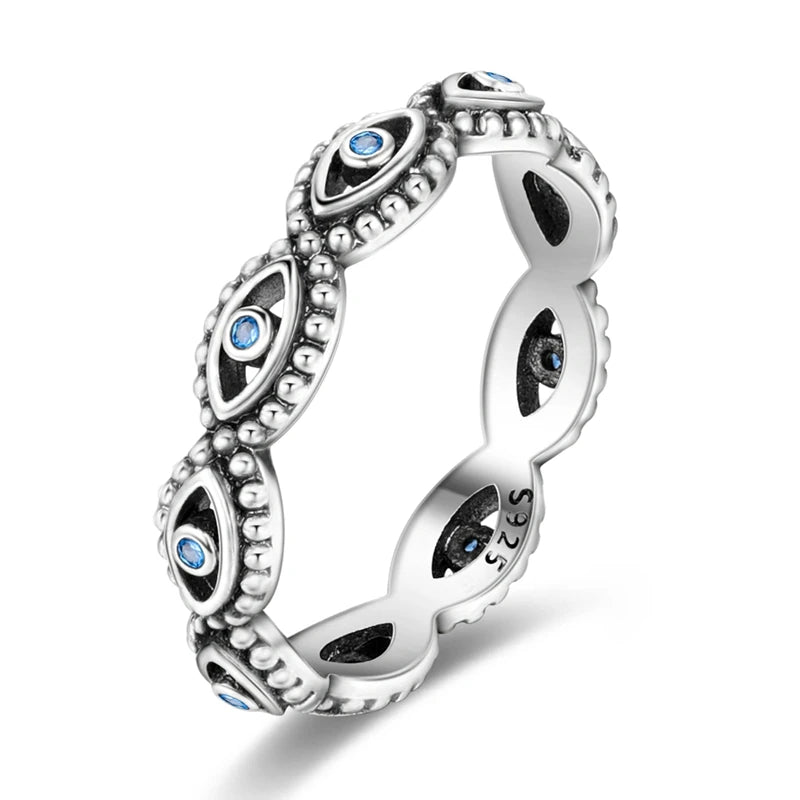 Original 925 Sterling Silver Rings Stars Moon Rings For Women Girls Jewelry Birthday Anniversary Gifts