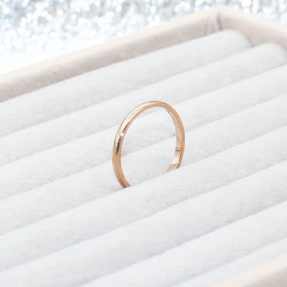 Minimalist Women Men Width 2MM Slim Rings Stainless Steel IP Plating No Easy Fade Good Quality Cheap Jewelry Gift