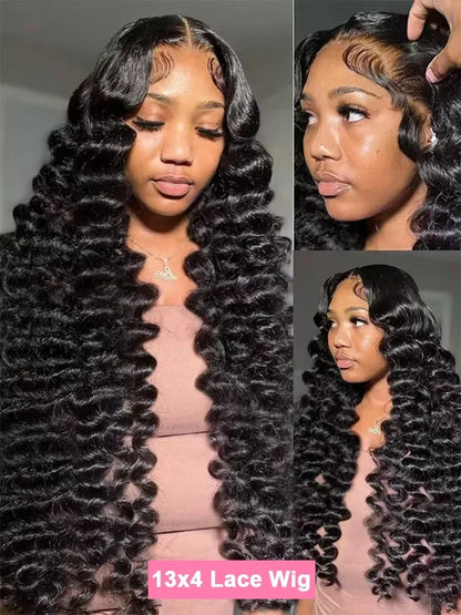 Deep Wave Curly HD Lace Frontal Wig – Pre-Plucked 13x6 & 13x4, 220% Density