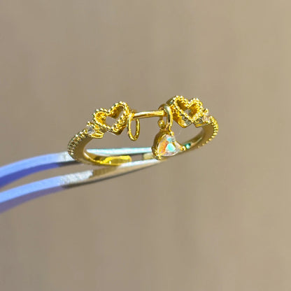 100 styles 14K Gold Plated Color Zircon Flower Crown Bow Open Ring Women Adjustable Stackable Finger Rings Wedding Jewelry Gift