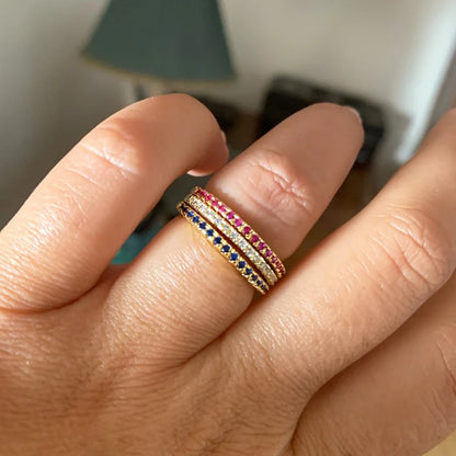 Korean Dainty Rings For Women Aesthetic Accessories Jewellry Date Engagement Women' Ring Thin Colorful Finger Jewelry R132