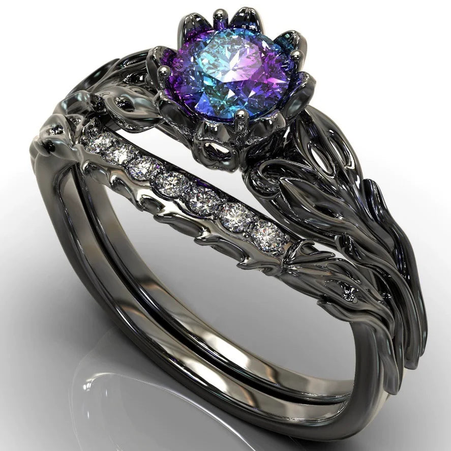Luxury Zircon Rings For Women Girls Crystal Engagement Wedding Ring Adjustable Party Stainless Stee Finger Rings Jewelry Gifts