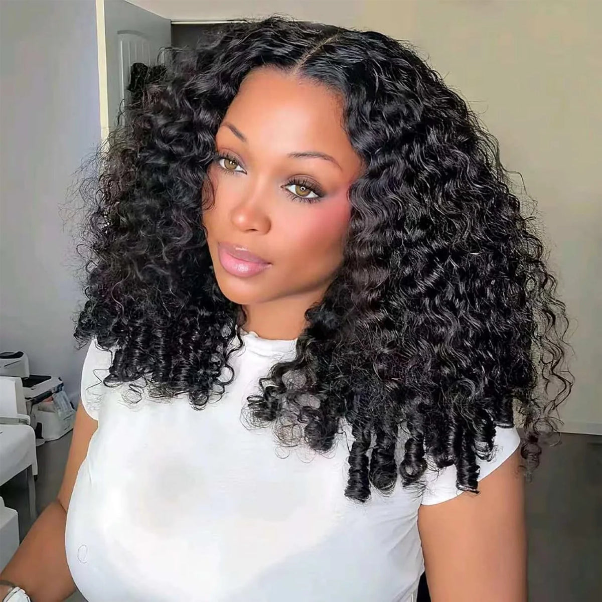 Burmese Curly 13x6 Transparent Lace Front Wig – Bouncy Deep Curl, 220%
