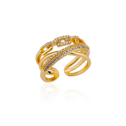 Stainless Steel Round Rings For Women Zircon Geometric Gold Color Crystal Ring Aesthetic Wedding Party Jewerly Gift Bague Femme