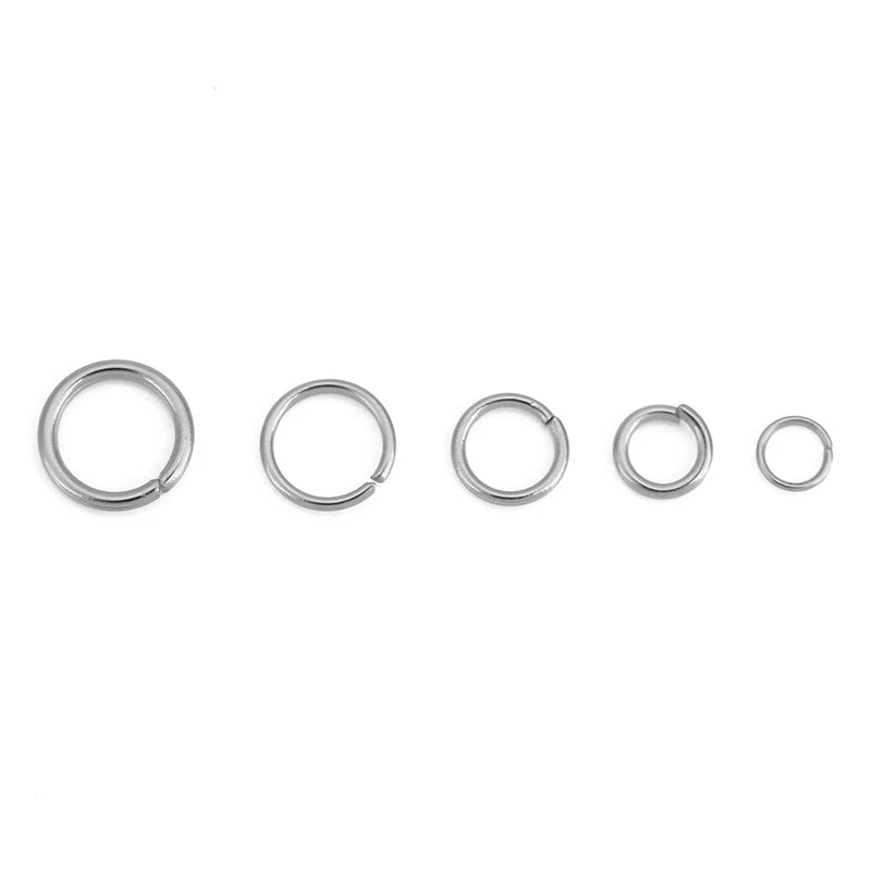 100pcs 3 4 5 6 7 8 10 mm Stainless Steel Open Jump Rings PVD Never Fade End Connectors For Necklace Bracelet DIy Jewelry Making