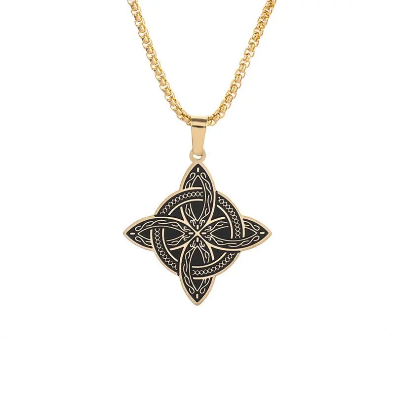 Stainless Steel 7 Archangel Seal Necklace Men's Solomon Kabbalah Seal Pendant Supernatural Protection Amulet Magical Jewelry
