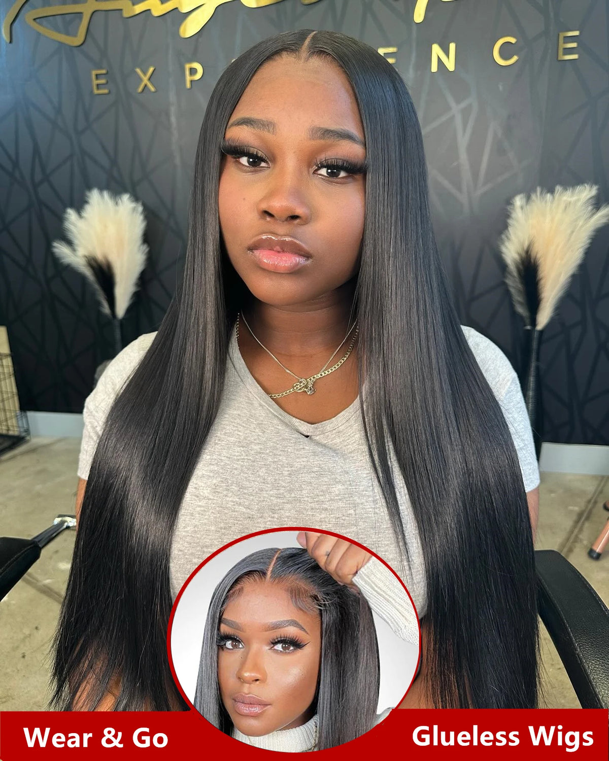 Bone Straight Glueless Lace Front Wig – 13x4, 13x6, 4x4 & 5x5 for Black Women, 30–40 Inch