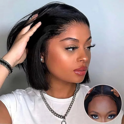 Straight Bob Wig for Black Women – 13x4 HD Lace Frontal, 220% Density