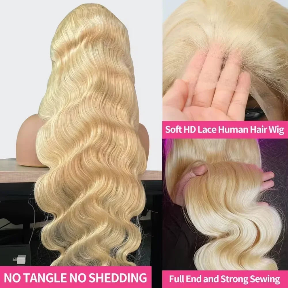 613 Honey Blonde Body Wave HD Lace Front Wig – Pre-Plucked 13x4 & 13x6