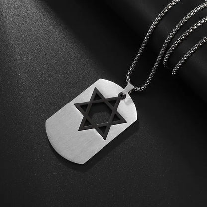 Stainless Steel 7 Archangel Seal Necklace Men's Solomon Kabbalah Seal Pendant Supernatural Protection Amulet Magical Jewelry