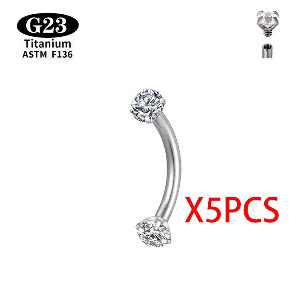 ASTM F136 Grade G23Titanium Wholesale Piercing Set lip Nose Stud Earring Eyebrow 16G Internally Threaded Septum Helix Cartilage