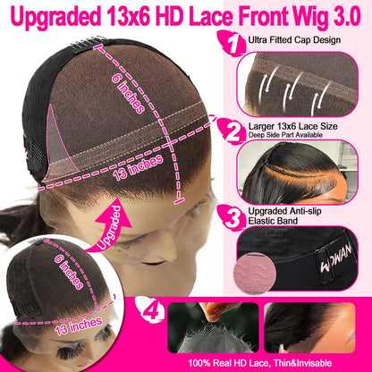 1B/27 Highlight Colored Body Wave 13x6 HD Lace Frontal Wig – 34 Inch Melt-Skin 13x4