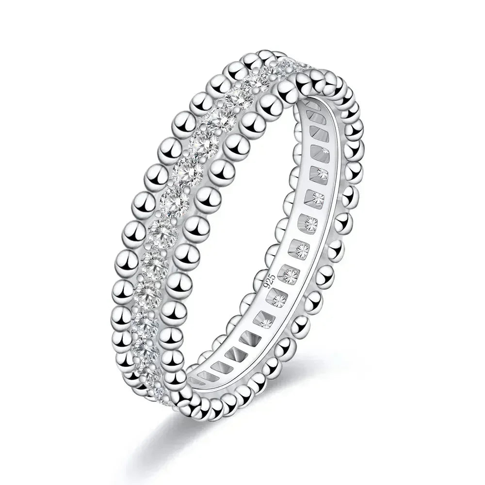 Full Moissanite Ring Dating Couple Promise Rings 925 Sterling Silver D Color VVS1 Diamond Wedding Bands for Women Fine Jewelry