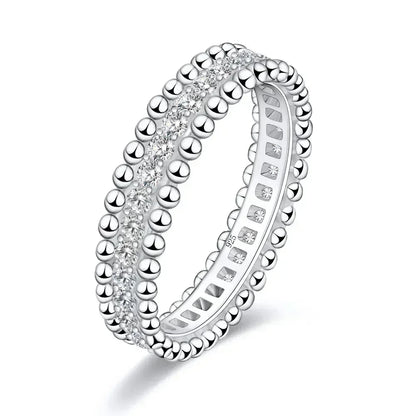 Full Moissanite Ring Dating Couple Promise Rings 925 Sterling Silver D Color VVS1 Diamond Wedding Bands for Women Fine Jewelry