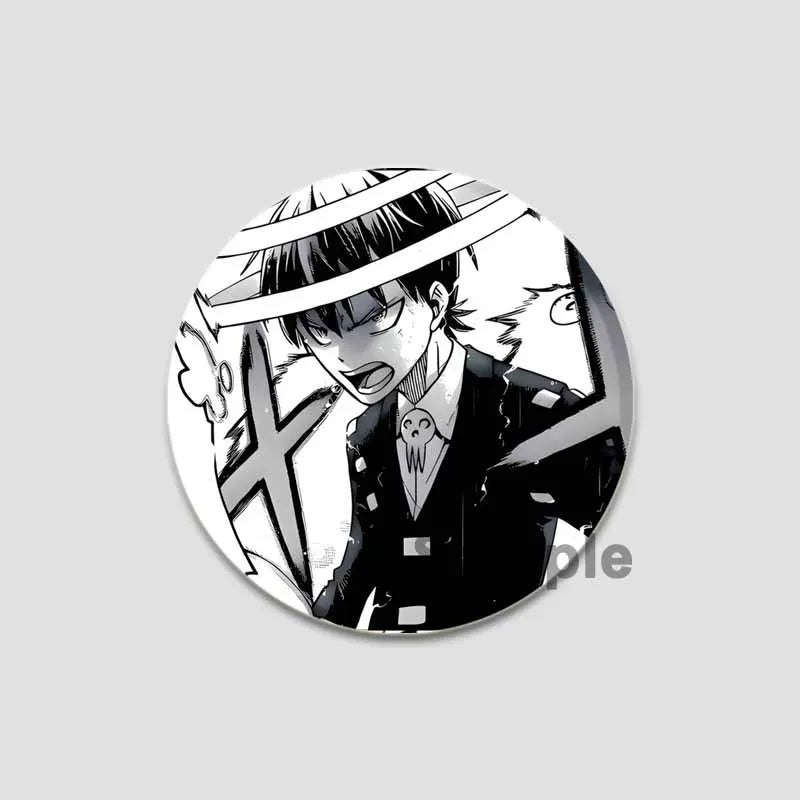 58/44/32mm Anime Soul Eater Round Pins Cartoon Badges Cosplay Handmade Tinplate Brooch for Backpack Clothes Chest Ornament Gifts