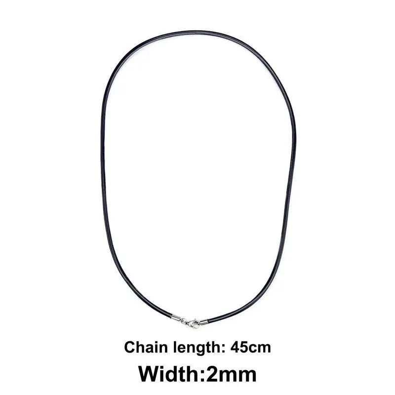 Rubber Rope Necklace & Bracelets For Men Women Fashion Jewelry Gift Casual Round Neck Black Necklace DIY Rope