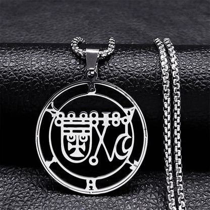 Stainless Steel Demon Seal Necklace Men/Women Silver Color Satan LILITH Necklaces & Pendants Jewery colares feminino N1331S03
