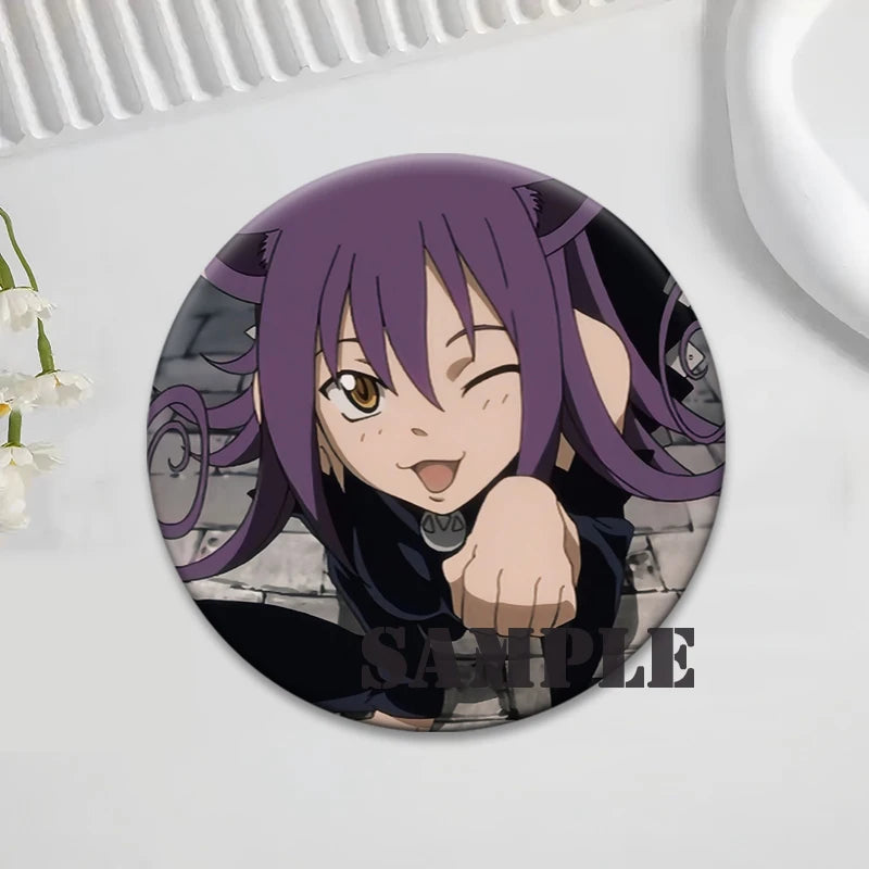 Soul Eater Brooches Anime Figure Lapel Pins Maka Albarn Death The Kid Cartoon Badge for Backpack Accessories Clothes Decoration