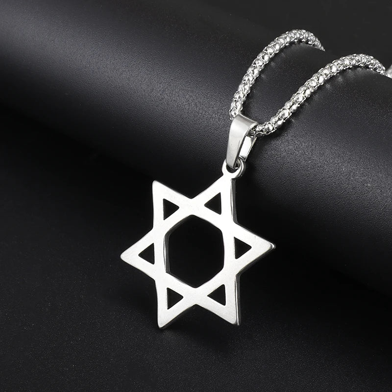 Stainless Steel 7 Archangel Seal Necklace Men's Solomon Kabbalah Seal Pendant Supernatural Protection Amulet Magical Jewelry