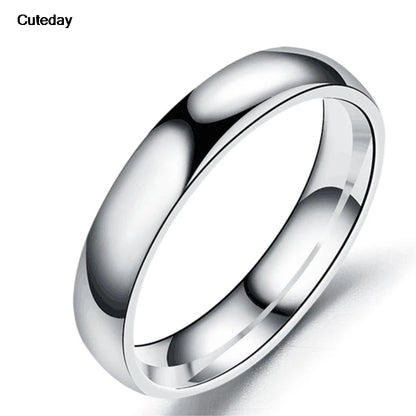 Simple 6/4mm Titanium Ring Women Men Prevent Allergy High Polished Wedding Rings Stainless Steel Couple Finger Jewelry Gifts