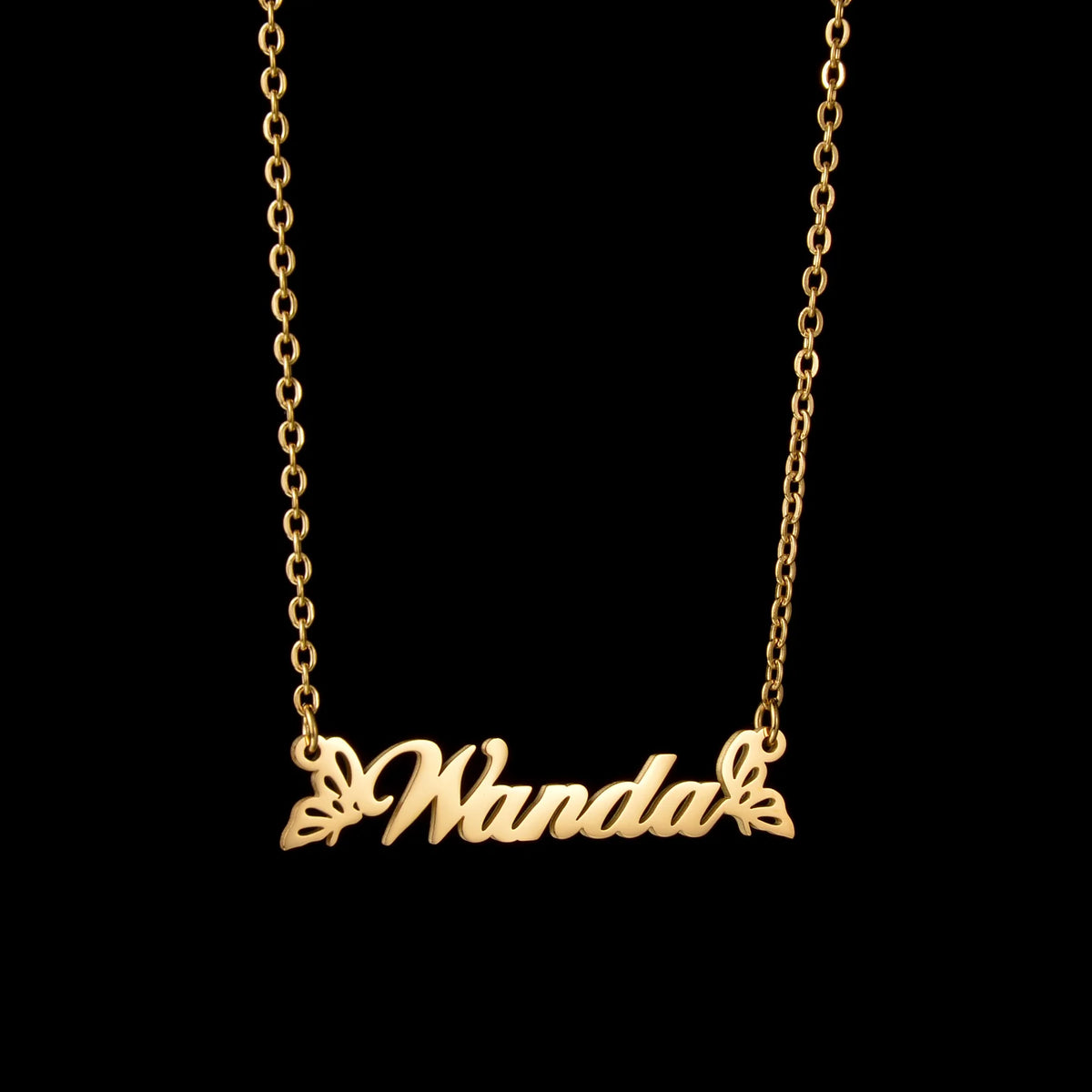 Atoztide Custom Name Necklace for Women with Butterfly Personalized Stainless Steel Jewelry Nameplate Choker Chain Birthday Gift