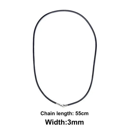 Rubber Rope Necklace & Bracelets For Men Women Fashion Jewelry Gift Casual Round Neck Black Necklace DIY Rope
