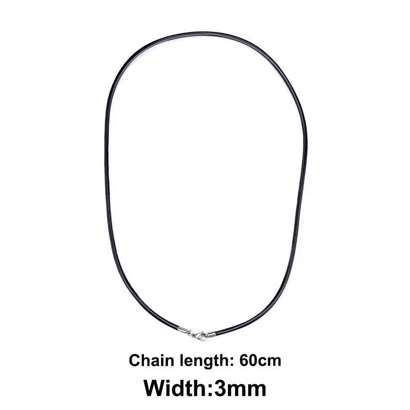 Rubber Rope Necklace & Bracelets For Men Women Fashion Jewelry Gift Casual Round Neck Black Necklace DIY Rope