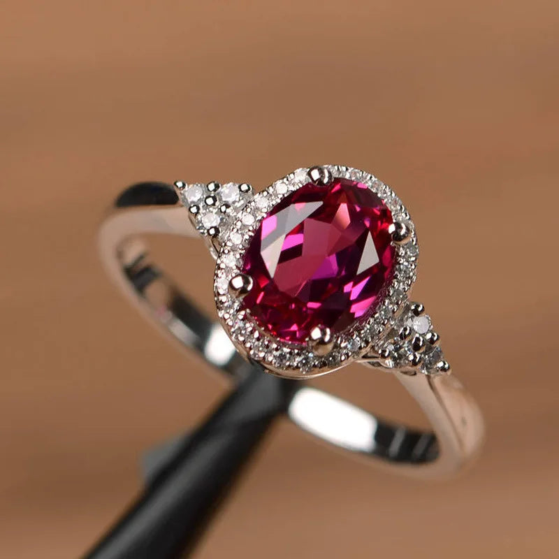 Silver Plated Women's Rings Set with Ruby Emerald Sapphire - Wedding Engagement Fashion Jewelry Wholesale Sizes 6 to 10