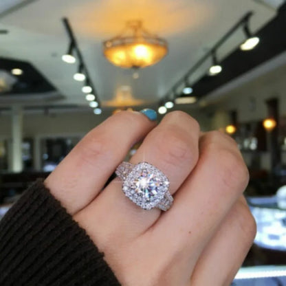 New Hot Selling Silver Plated Stainless Steel Rings For Women Cubic Zircon Jewelry Wedding Engagement Ring Wholesale Size 5-11
