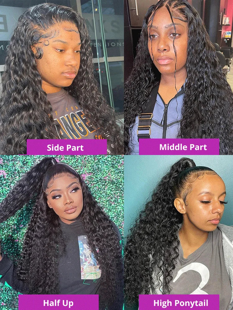 Deep Wave Curly 13x6 HD Lace Frontal Wig – 200% Real Density 13x4 & 360 Pre-Plucked