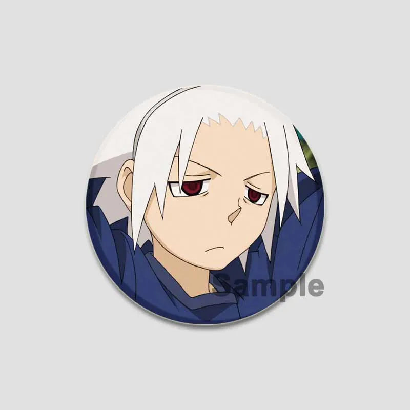 58/44/32mm Anime Soul Eater Round Pins Cartoon Badges Cosplay Handmade Tinplate Brooch for Backpack Clothes Chest Ornament Gifts