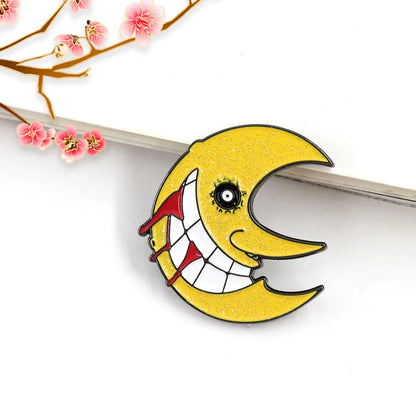 Soul Eater-Horror Moon Badge Maka Albarn Magic Manga Inspiration Enamel Pin Fans Gift Collection Backpack Decoration