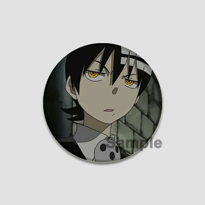 58/44/32mm Anime Soul Eater Round Pins Cartoon Badges Cosplay Handmade Tinplate Brooch for Backpack Clothes Chest Ornament Gifts
