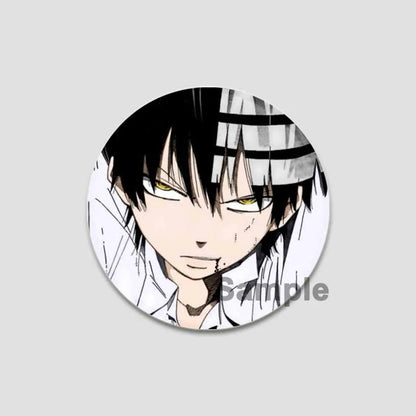 58/44/32mm Anime Soul Eater Round Pins Cartoon Badges Cosplay Handmade Tinplate Brooch for Backpack Clothes Chest Ornament Gifts
